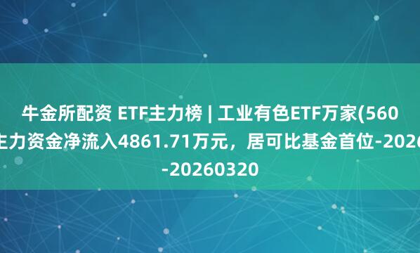 牛金所配资 ETF主力榜 | 工业有色ETF万家(560860)主力资金净流入4861.71万元，居可比基金首位-20260320