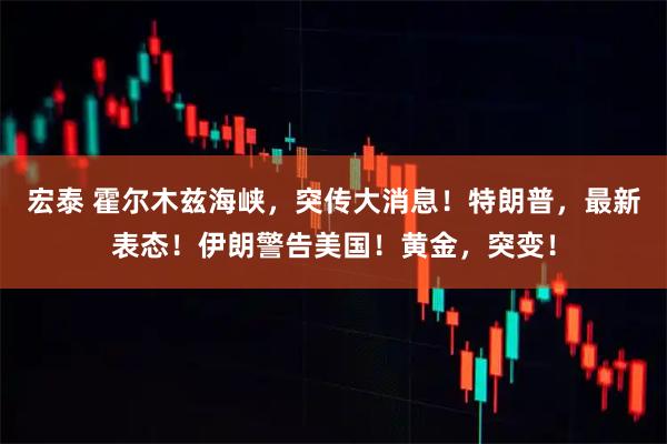宏泰 霍尔木兹海峡，突传大消息！特朗普，最新表态！伊朗警告美国！黄金，突变！