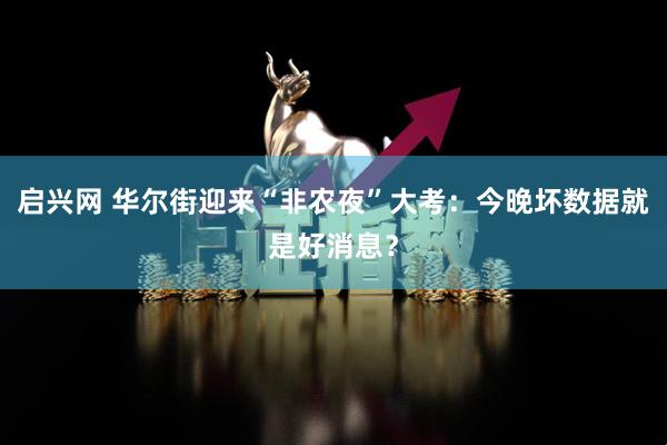 启兴网 华尔街迎来“非农夜”大考：今晚坏数据就是好消息？